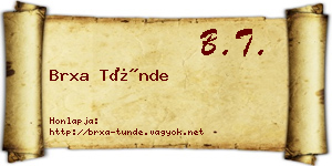 Brxa Tünde névjegykártya