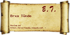 Brxa Tünde névjegykártya